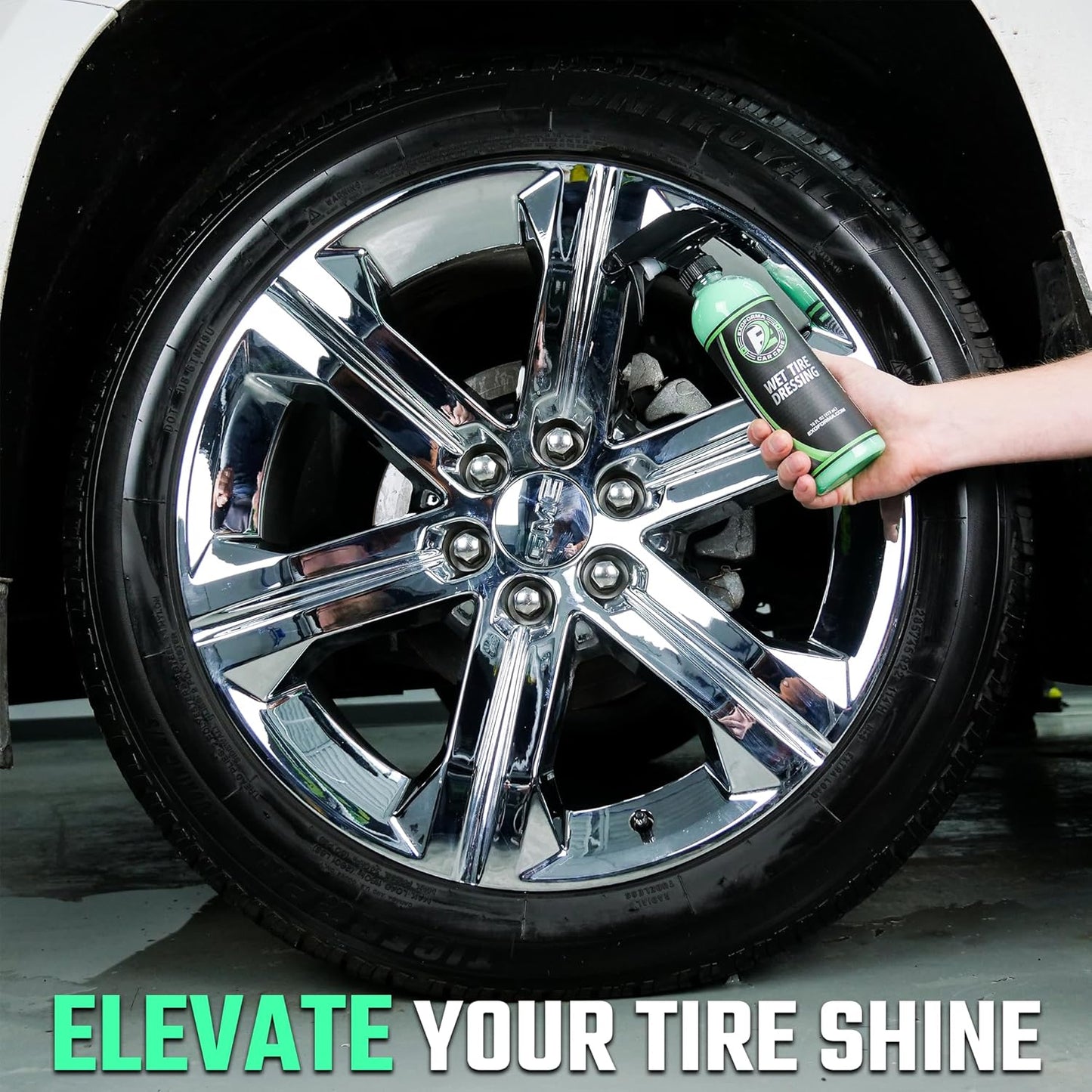 ExoForma Wet Tire Dressing Spray - Extremely High Shine Tire Dressing for That Wet Look - No Sling, Non-Greasy Silicone Formula with UV Protection - Easy to Apply, Minimal Cure Time - 16 fl oz