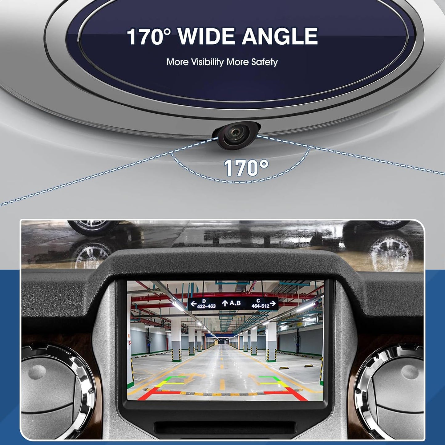 Rear View Backup Reverse Camera Compatible with Ford F250 F350 F450 F550 Super Duty 2013 2014, Safety Parking Back Up Assist Camera OE Number EC3Z-19G490-A