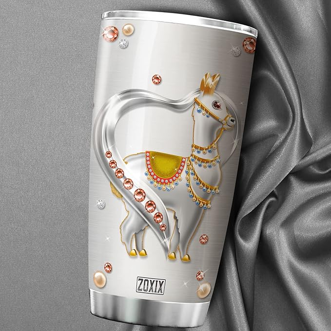 ZOXIX Cute Llama Insulated Tumbler 20oz Jewelry Style Just A Girl Who Loves Llamas Mug Animal Print Cup With Lid Stainless Steel Tumblers Birthday Gifts For Women Who Love Animals