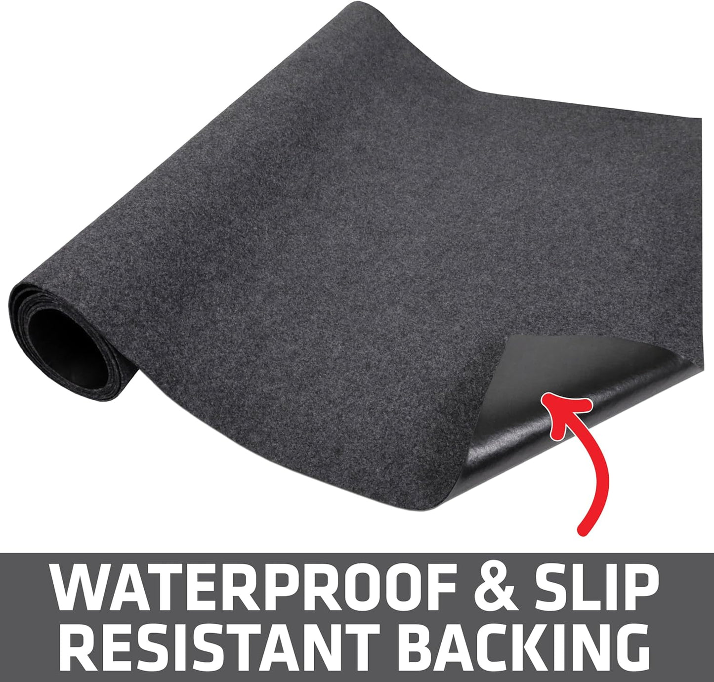 Drymate Garage Floor Runner Mat, (8'10" x 2'6"), Protects Surfaces, Absorbent, Waterproof, Slip-Resistant, Quick Dry Carpet Fabric, Trimmable & Washable (USA Made) (Charcoal)