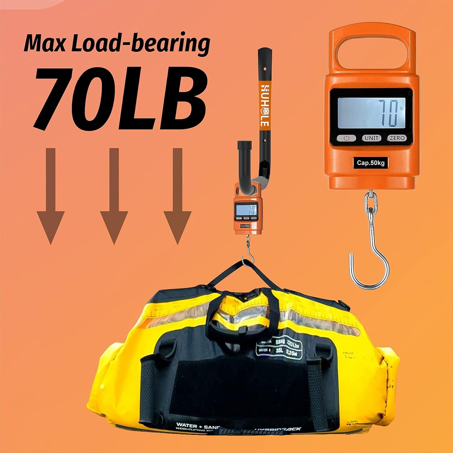 HUHOLE Ladder Hooks for Garage Wall, Wall Mount Ladder Brackets with 9.8" Jumbo Arm, Utility Hooks for Bike, Folding Chair, Bulk Items