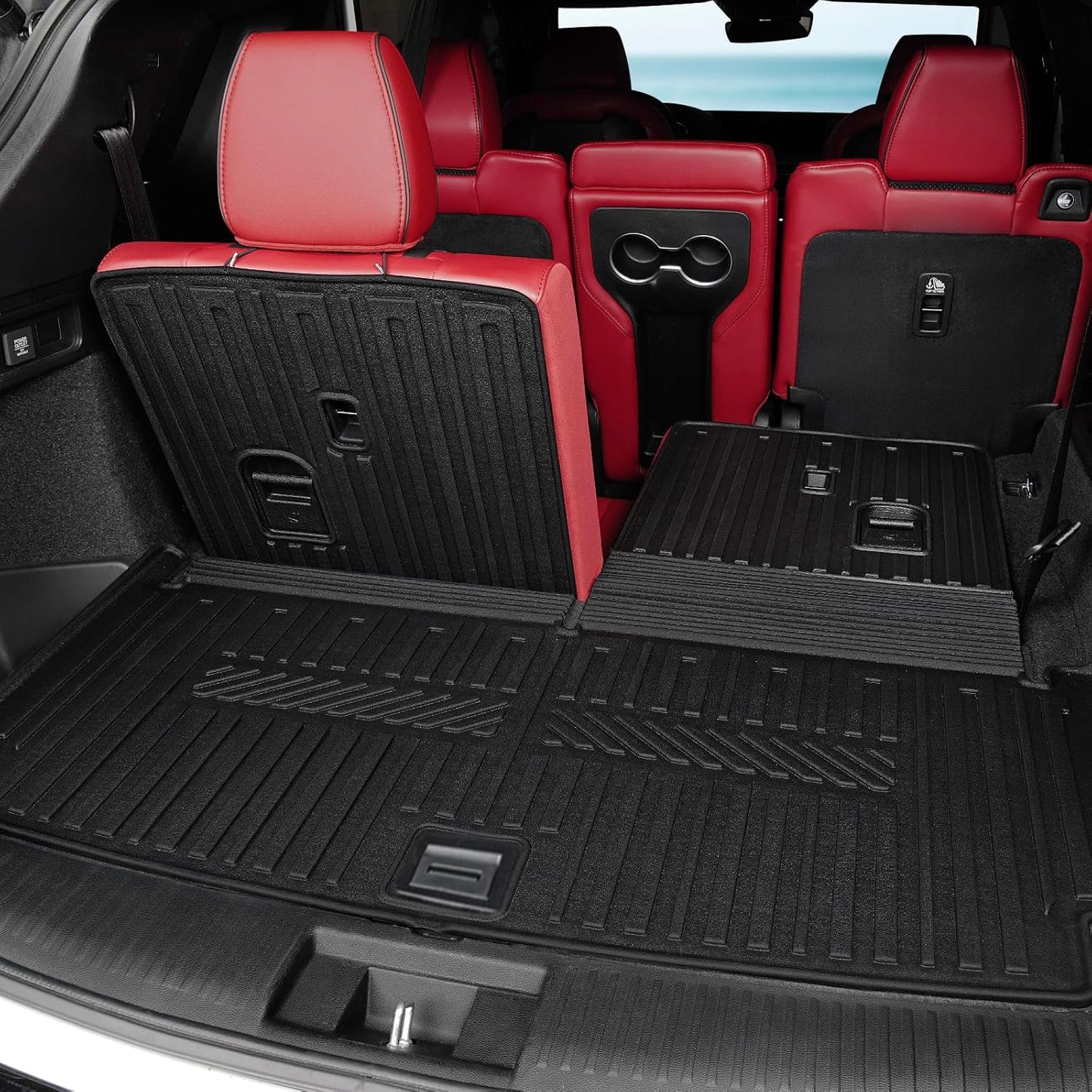 GALVAGNIATE Floor Mats Cargo Liner for 2022-2024 2025 Acura MDX, All Weather TPE 2-in-1 Cargo Mat with Backrest Mat for MDX Accessories