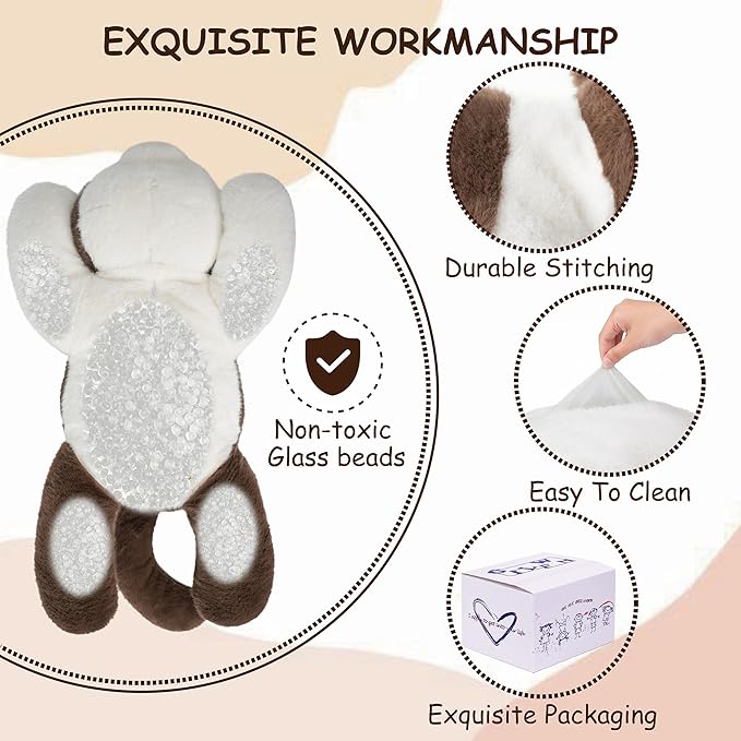 Weighted Stuffed Animals Cat - 25" Big Toy Pillow Plushie Gifts for Kids Boys Girls & Adults, 5 lbs Ultra-Soft Washable Plush Pillowfort