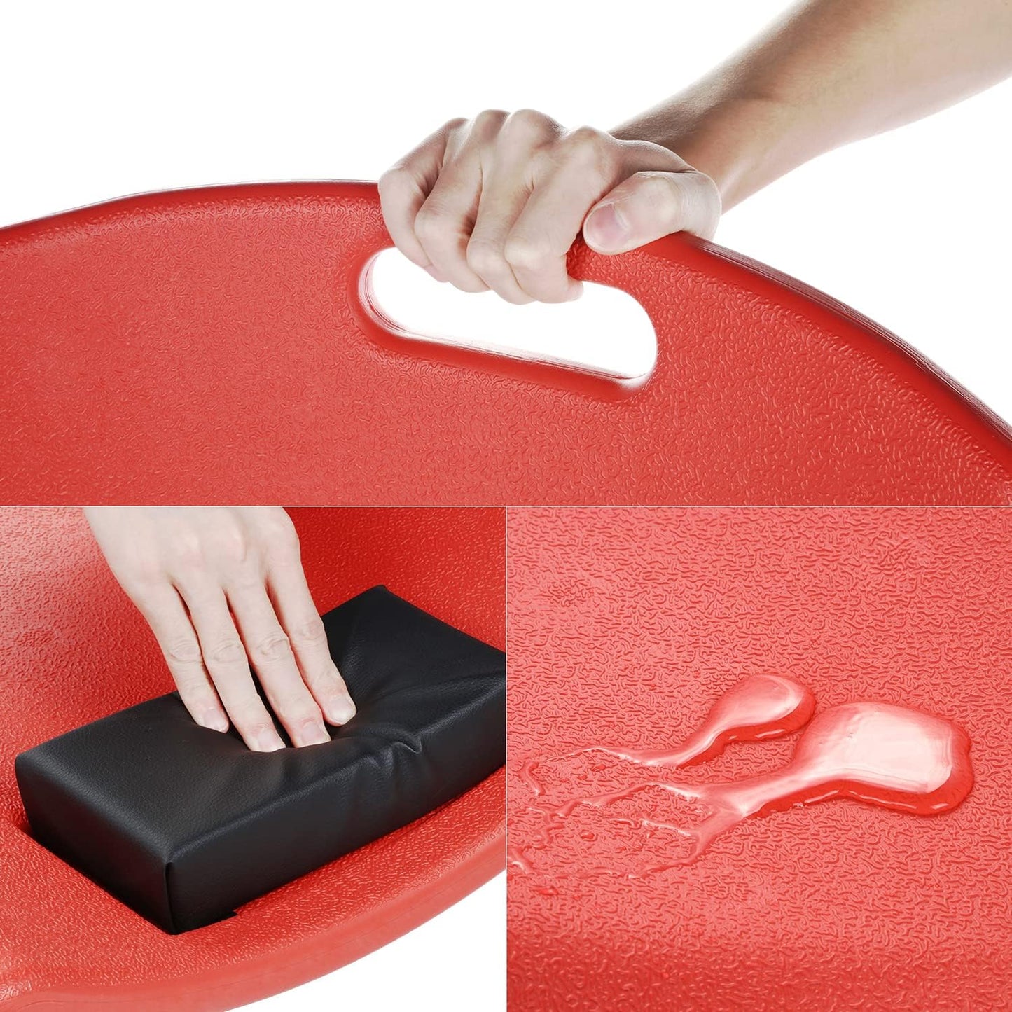 DNA MOTORING TOOLS-00238 48 Inches Heavy-Duty Low-Profile Roller Automotive Creeper with Padded Headrest, Red