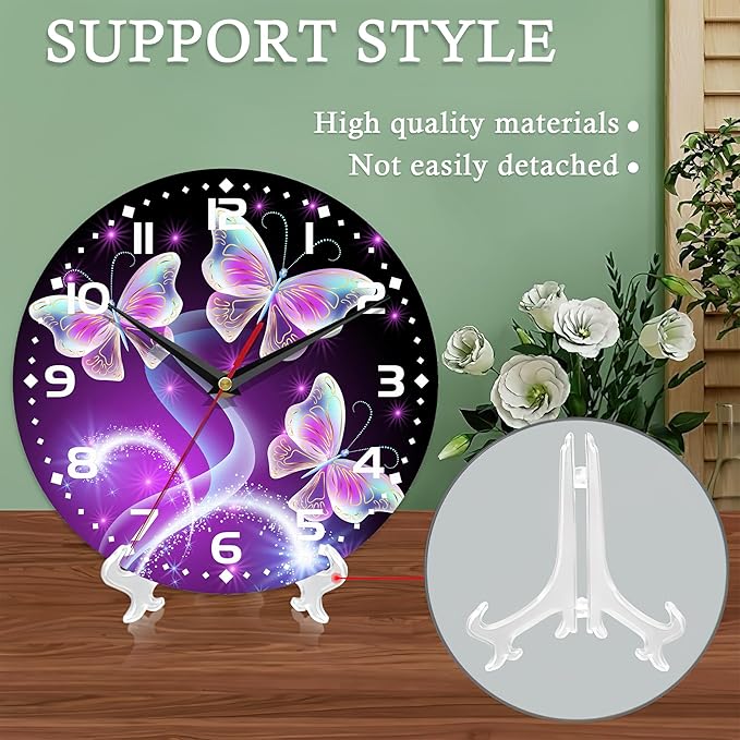 Butterfly Wall Clock for Bathroom,Flying Butterfly Glowing in Dark Wall Clocks Silent Non-Ticking Battery Operated Clock 10 Inch,Wall Clocks Decorative for Living Room,Kitchen,Office