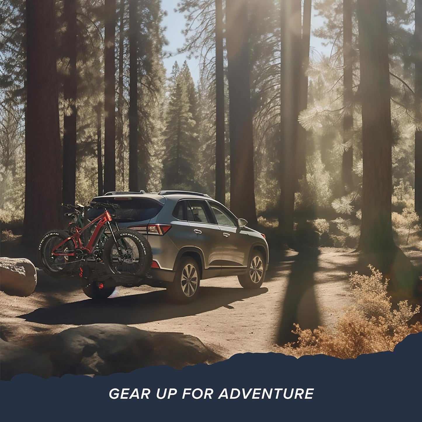 Arksen Hitch Mounted Smart Tilting 2-Bike Rack Platform Style 2" Foldable Carrier for Standard, Fat Tire, and Electric Bicycles -150 lbs Heavy Weight Capacity