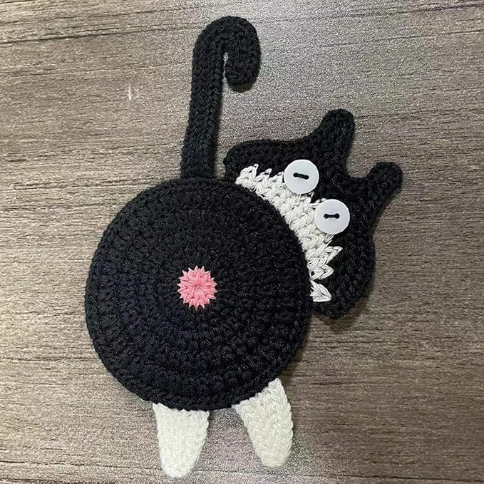 5PCS Drink Coasters - Woven Creative Cute Cat Coasters for Coffee and Tea - Desktop Gifts