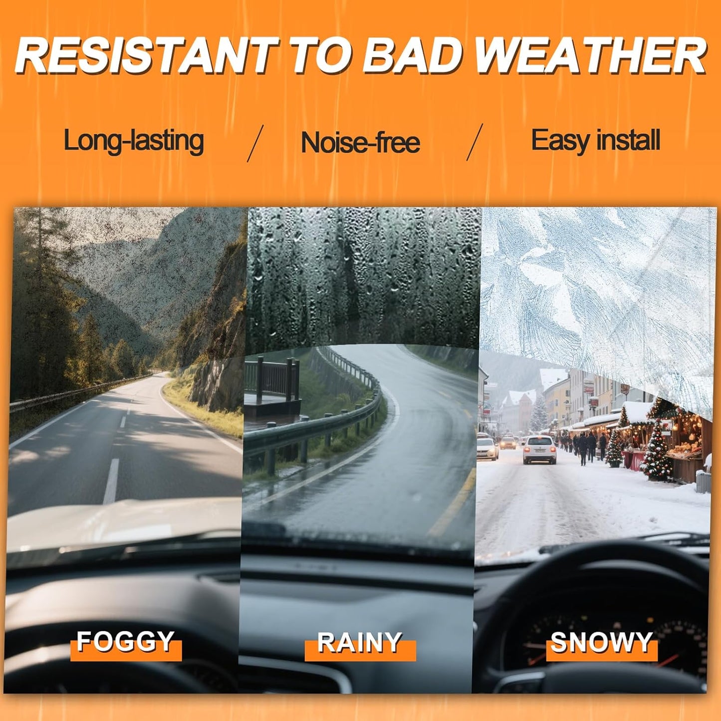 HULADAED® 24'' 18'' 14'' Windshield Wipers Replacement for Hyundai Santa Fe 2012 2011 2010 2009 2008 2007,Silicone Front Rear Wiper blades for MY Car-All Weather & Quiet(3 PACK)