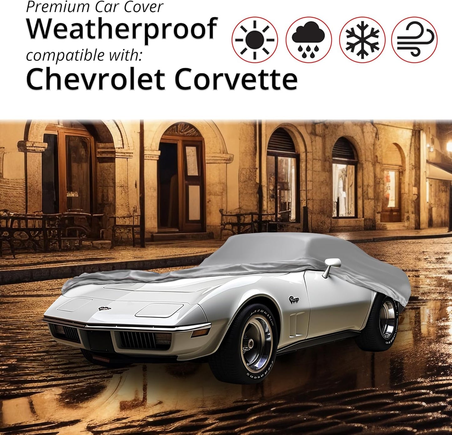 Car Covers Weatherproof Max Car Cover & Warranty Compatible with Chevrolet 1990-1996 Corvette – Outdoor Cover Theft Cable Lock Car Accessories Better Than Waterproof