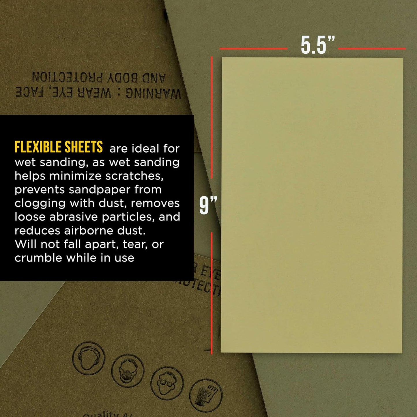 Dura-Gold Premium 5000 Grit Wet or Dry Sandpaper Sheets, 5-1/2" x 9", Box of 25 - Auto Car Color Sanding Detailing, Polishing Wood, Plastic, Glass, Epoxy, Stone, Metal Finishing Hand Sand Block Sander