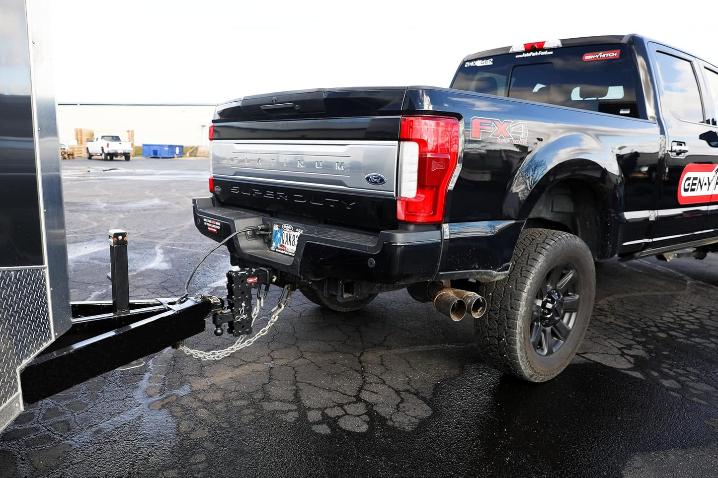 GEN-Y Hitch Solid Shank Adjustable Tow Hitch with Dual-Ball for 2.5" Receiver - 5" Drop - 16,000 LB Towing Capacity - 1,600 LB Tongue Weight - Black