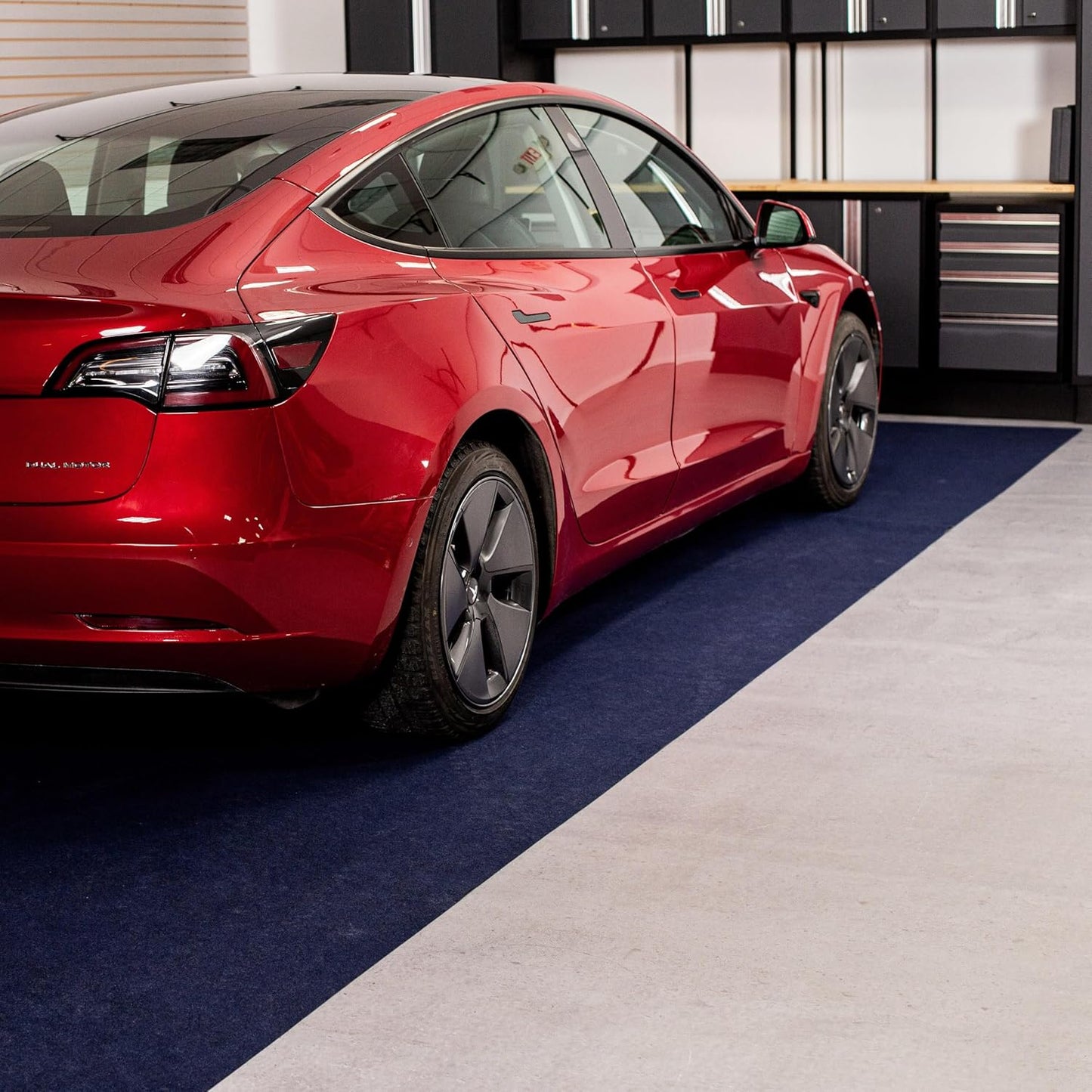 G-Floor Drip & Dry Absorbent (7'6" x 17', Blue) Floor Mat with Waterproof Vinyl Backing for Protecting Your Garage Floor - Just Unroll to Install!