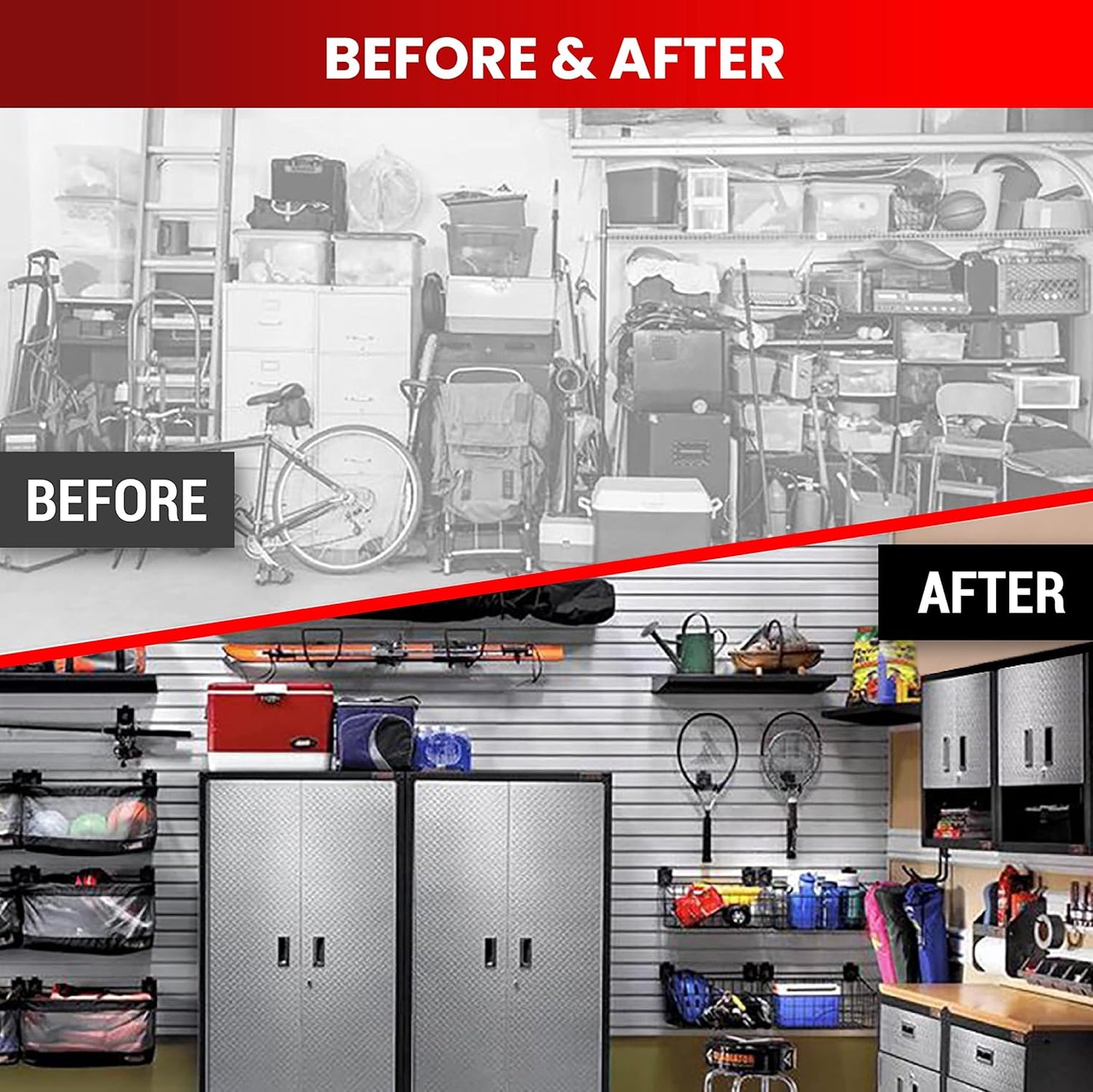 DLDIRECT Slatwall Panel Garage Wall Organizer: Heavy Duty Wall Mounted PVC Rack, Interlocking Slat Paneling for Garage Wall Storage, Slatwall Board, Slatwall Shelves System - 3 Color Samples