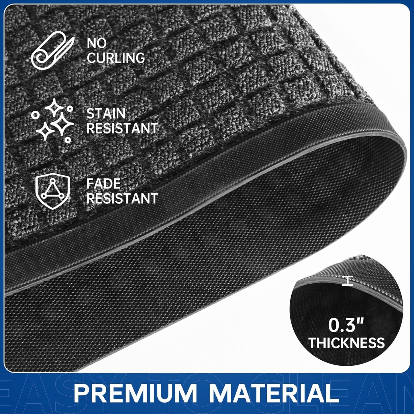 Durable Front Door Mat, 72" x 36" Heavy Duty Indoor Outdoor Doormat for Entryway, Non-Slip Rubber Backing, Stain and Fade Resistant Commercial Floor Mat for Home Office Entry