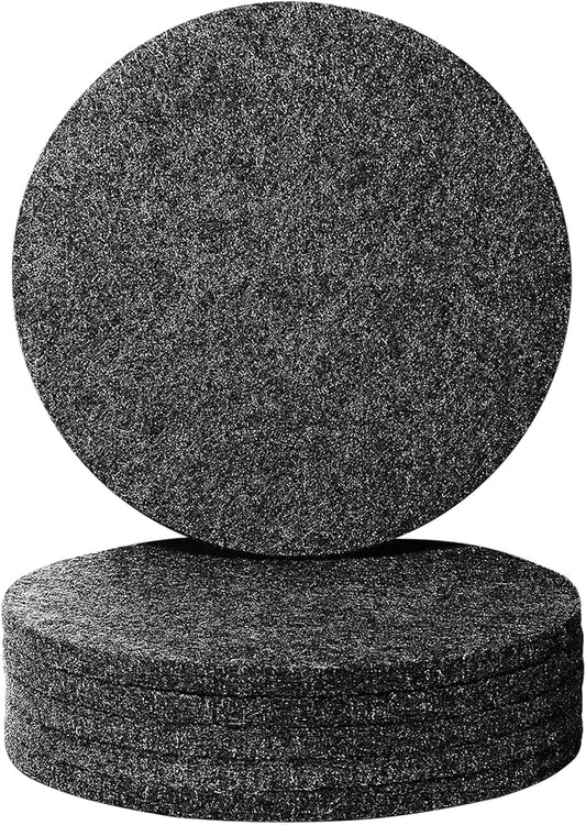 Urbanstrive 6 PCS Coasters Absorbent Felt Coasters for Drinks Bar Home, 4 Inch (Black Round)