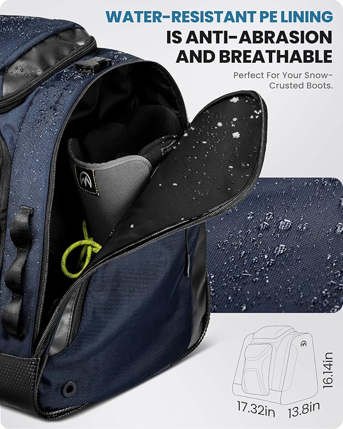 OutdoorMaster Boot Bag - Upgraded Ski Boots and Snowboard Boots Bag, Excellent for Travel with Waterproof Exterior & Bottom - for Men, Women and Youth, 55L