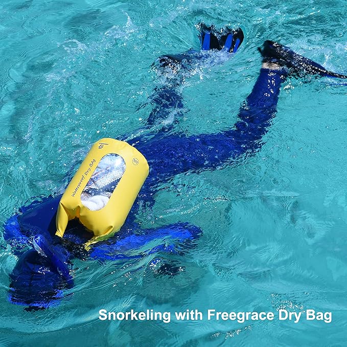 Waterproof Dry Bags Set of 3 Dry Bag with 2 Zip Lock Seals & Detachable Shoulder Strap, Waist Pouch & Phone Case - Can Be Submerged Into Water (Black, 20L)