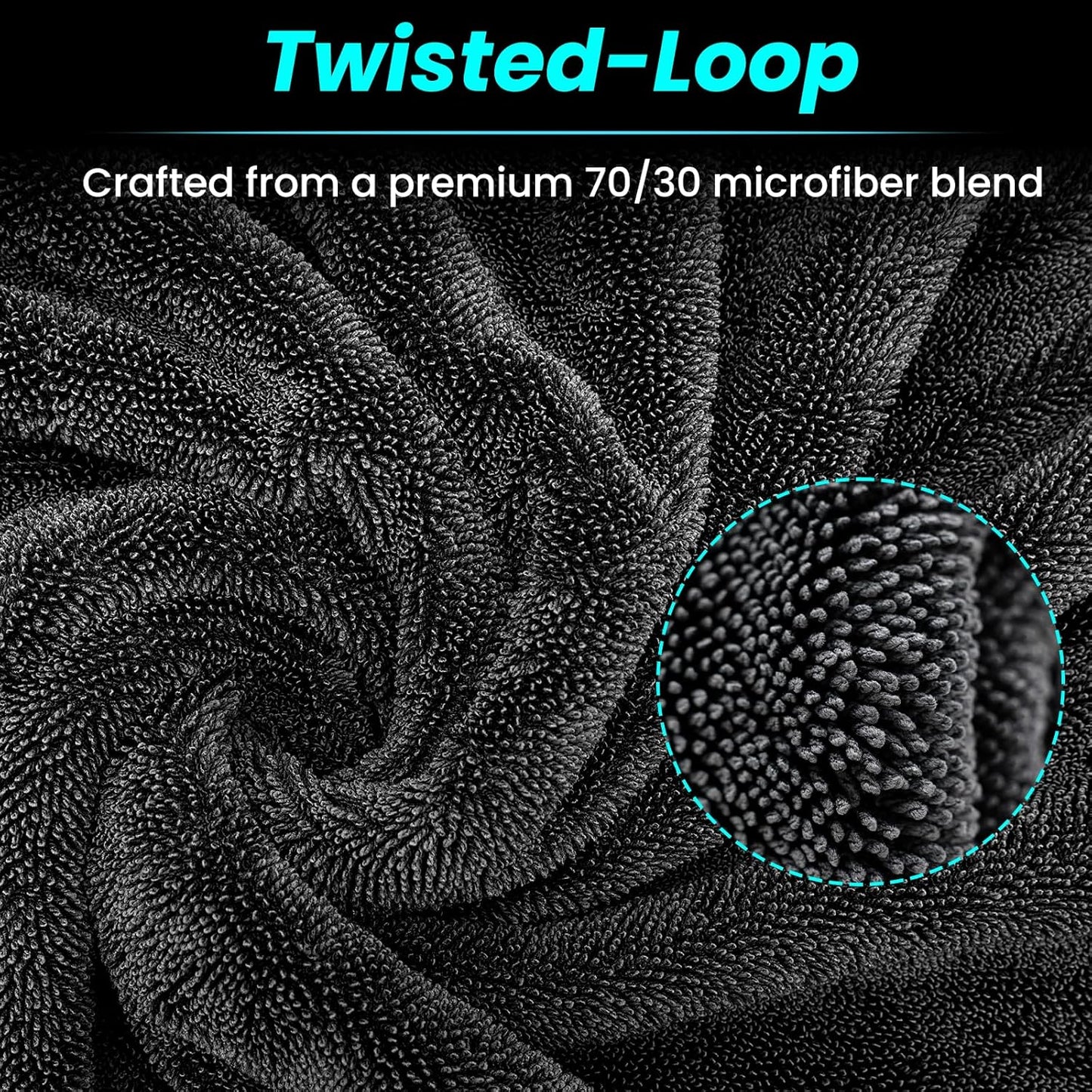 2 Pack 1300 GSM Car Drying Towel,Double-Sided Microfiber Towels for Cars(24'' x 36''&16 ''x 16''),Extra Large Ultra Absorbent,Without Residual Lint,Scratches or Water Spots