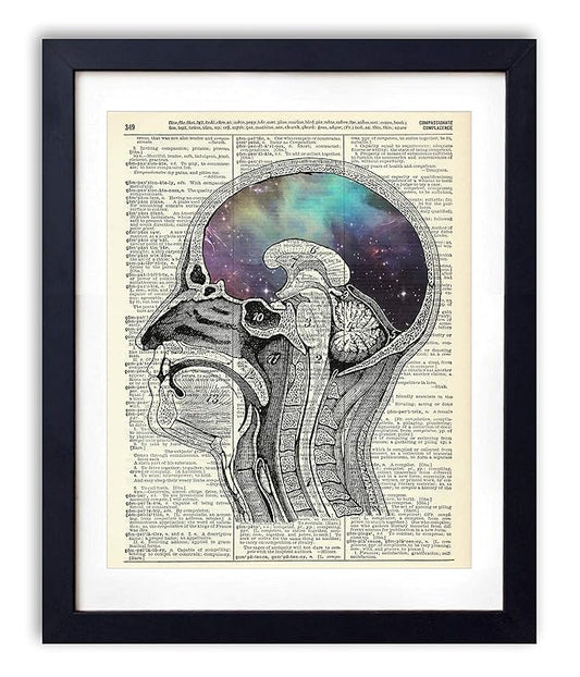 Vintage Anatomy Illustration Art, Dictionary Print, Antique Wall Art Home Decor, Modern Boho, Medical Posters, Farmhouse Decoration 8x10 Inches, Ready To Frame (Infinite Thoughts)