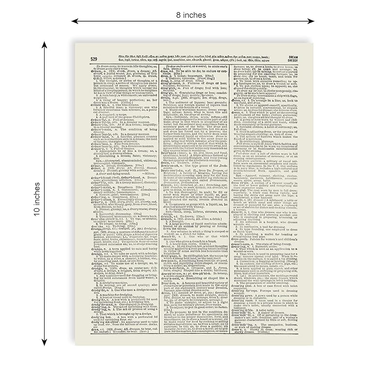 Vintage Anatomy Illustration Art, Dictionary Print, Antique Wall Art Home Decor, Modern Boho, Medical Posters, Farmhouse Decoration 8x10 Inches, Ready To Frame (Infinite Thoughts)