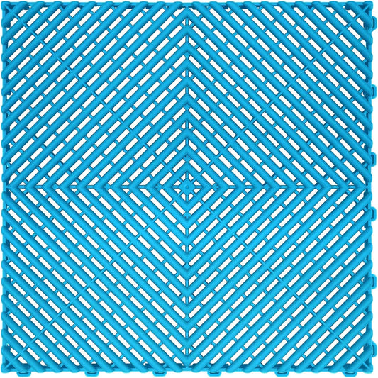 15.7"x15.7" Garage Flooring Tiles, Non-Slip Interlocking Plastic Garage Floor Mat, Garage Organization & Garage Storage, Vented Pattern(Tiffny Blue, 25PCS)