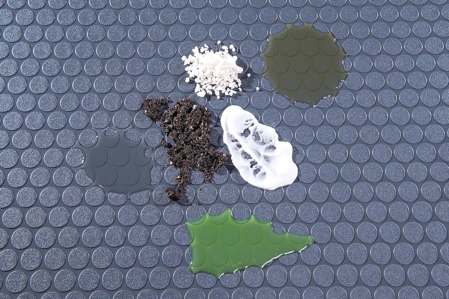 G-Floor Small Coin Pattern Vinyl Garage Flooring Mat (5' x 10', Slate Grey Color) - Versatile Protector Saves Your Floor from Spills and Dents