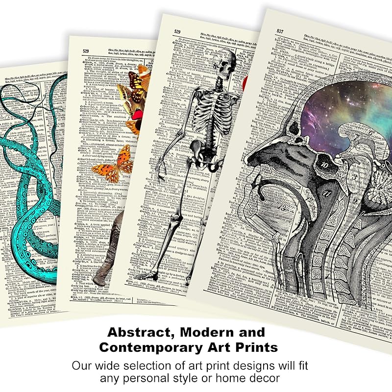 Vintage Anatomy Illustration Art, Dictionary Print, Antique Wall Art Home Decor, Modern Boho, Medical Posters, Farmhouse Decoration 8x10 Inches, Ready To Frame (Infinite Thoughts)
