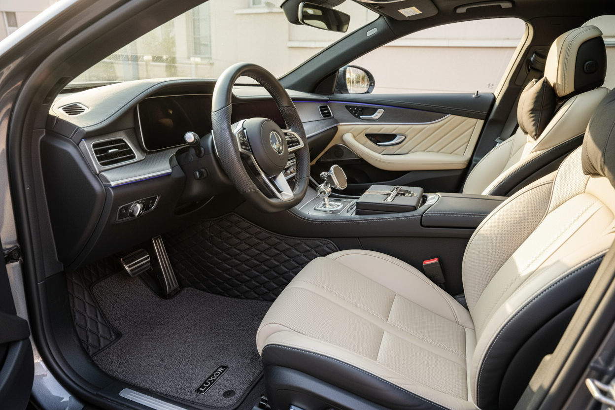 "I’ve ordered several interior accessories from RoadMaster Garage, and every item exceeded my expectations! The quality is top-notch, and the installation was super easy. My car has never looked better!" (make it real photo)